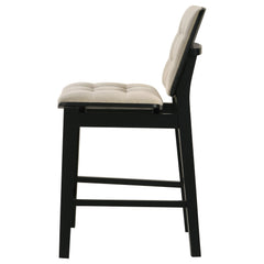 Redbridge Cream/Black Velvet Upholstered Counter Chair (Set of 2) - Ornate Home