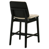 Redbridge Cream/Black Velvet Upholstered Counter Chair (Set of 2) - Ornate Home