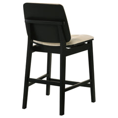 Redbridge Cream/Black Velvet Upholstered Counter Chair (Set of 2) - Ornate Home