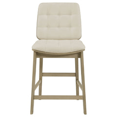 Redbridge Cream/Natural Oak Velvet Upholstered Counter Chair (Set of 2) - Ornate Home