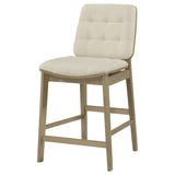Redbridge Cream/Natural Oak Velvet Upholstered Counter Chair (Set of 2) - Ornate Home