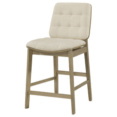 Redbridge Cream/Natural Oak Velvet Upholstered Counter Chair (Set of 2) - Ornate Home