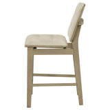 Redbridge Cream/Natural Oak Velvet Upholstered Counter Chair (Set of 2) - Ornate Home