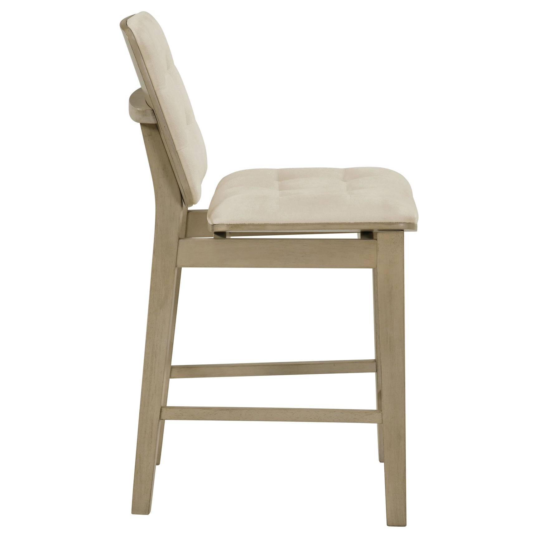 Redbridge Cream/Natural Oak Velvet Upholstered Counter Chair (Set of 2) - Ornate Home