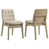 Redbridge Cream/Natural Oak Velvet Upholstered Side Chair (Set of 2) - Ornate Home
