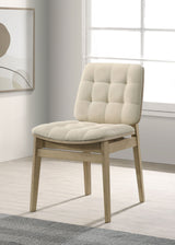 Redbridge Cream/Natural Oak Velvet Upholstered Side Chair (Set of 2) - Ornate Home