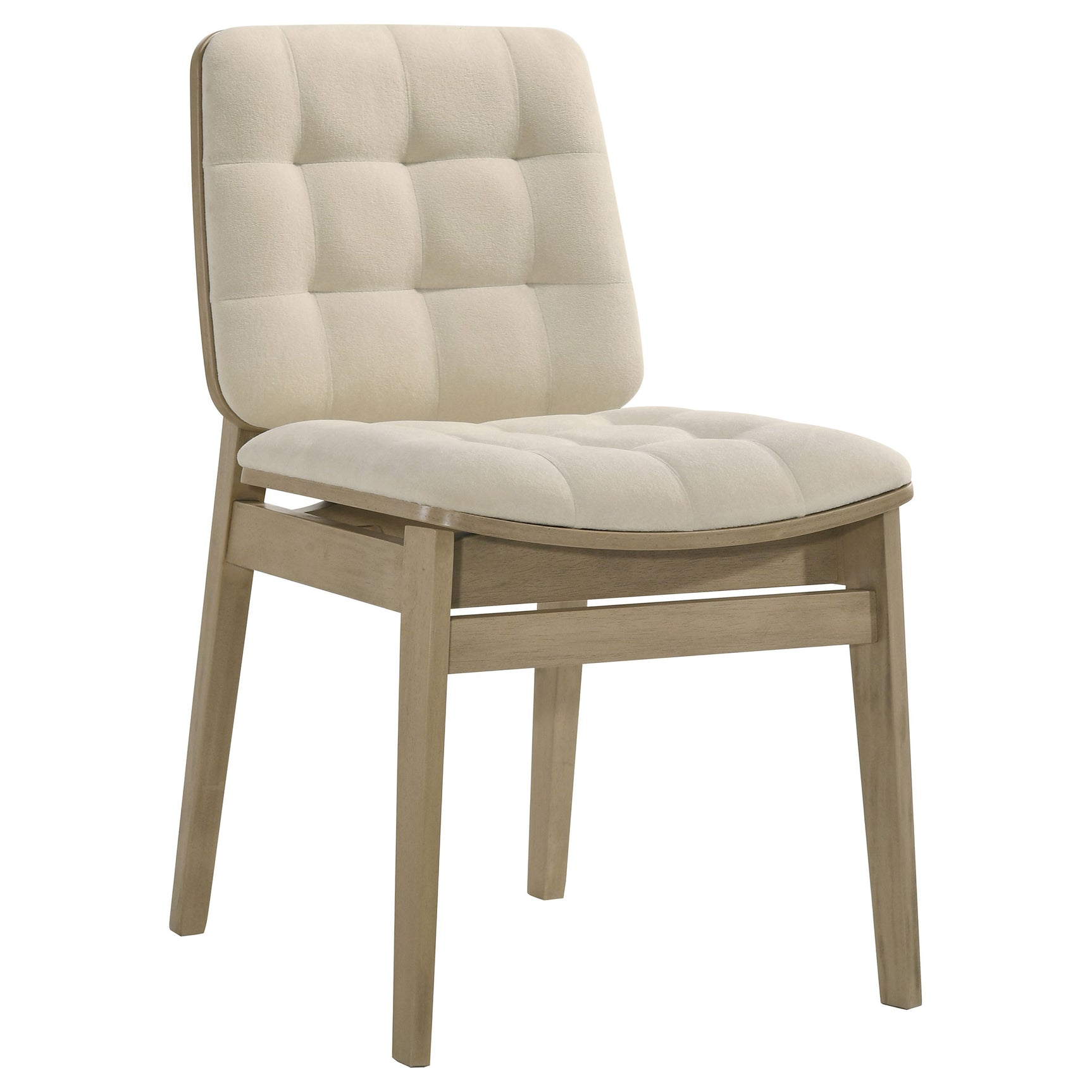 Redbridge Cream/Natural Oak Velvet Upholstered Side Chair (Set of 2) - Ornate Home