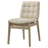 Redbridge Cream/Natural Oak Velvet Upholstered Side Chair (Set of 2) - Ornate Home