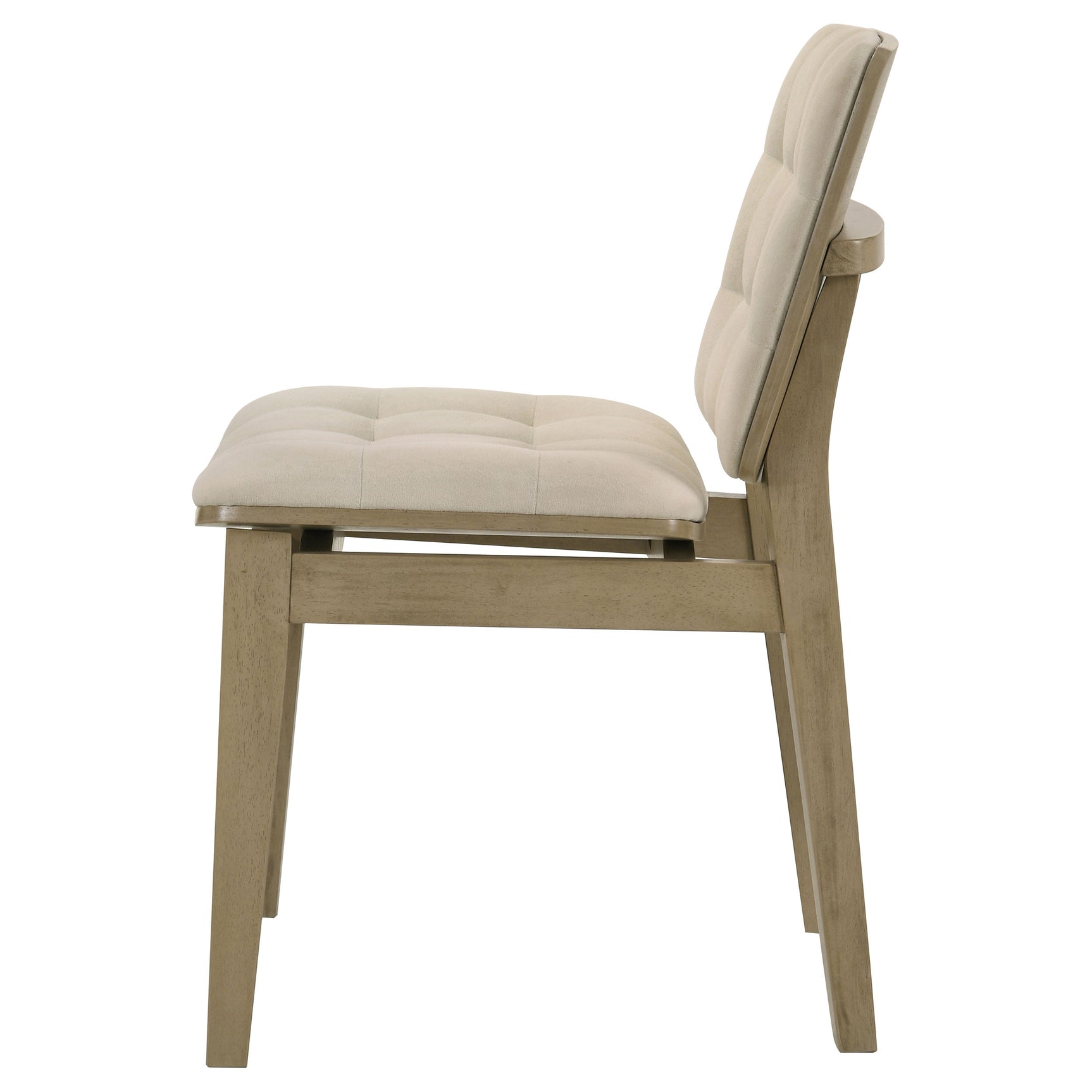 Redbridge Cream/Natural Oak Velvet Upholstered Side Chair (Set of 2) - Ornate Home