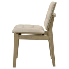 Redbridge Cream/Natural Oak Velvet Upholstered Side Chair (Set of 2) - Ornate Home