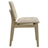 Redbridge Cream/Natural Oak Velvet Upholstered Side Chair (Set of 2) - Ornate Home