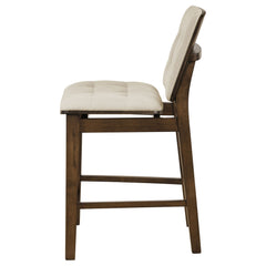 Redbridge Cream/Walnut Velvet Upholstered Counter Chair (Set of 2) - Ornate Home