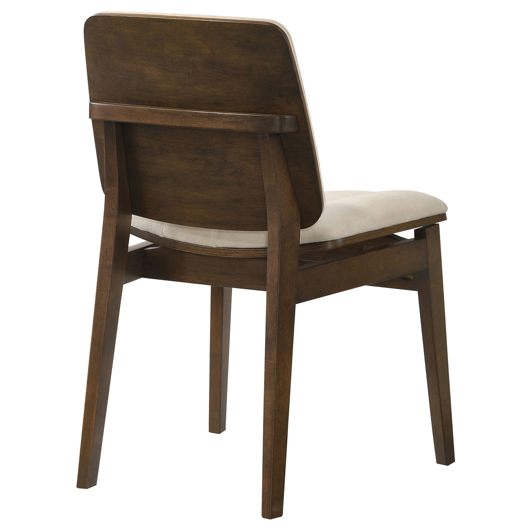 Redbridge Cream/Walnut Velvet Upholstered Side Chair (Set of 2) - Ornate Home
