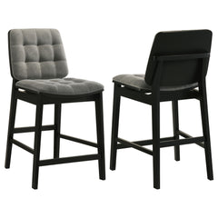 Redbridge Grey/Black Velvet Upholstered Counter Chair (Set of 2) - Ornate Home
