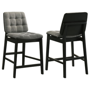 Redbridge Grey/Black Velvet Upholstered Counter Chair (Set of 2) - Ornate Home
