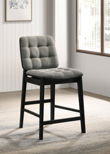 Redbridge Grey/Black Velvet Upholstered Counter Chair (Set of 2) - Ornate Home