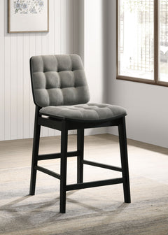 Redbridge Grey/Black Velvet Upholstered Counter Chair (Set of 2) - Ornate Home