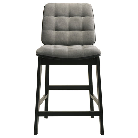 Redbridge Grey/Black Velvet Upholstered Counter Chair (Set of 2) - Ornate Home