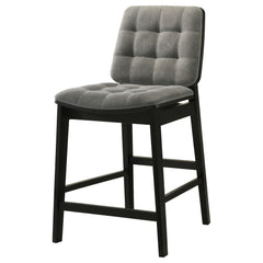 Redbridge Grey/Black Velvet Upholstered Counter Chair (Set of 2) - Ornate Home