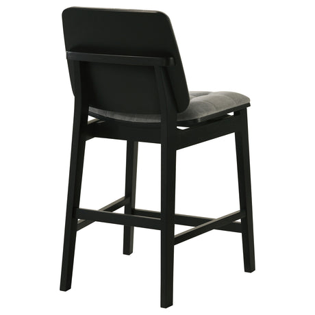 Redbridge Grey/Black Velvet Upholstered Counter Chair (Set of 2) - Ornate Home