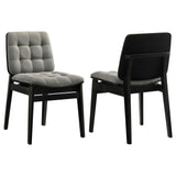 Redbridge Grey/Black Velvet Upholstered Side Chair (Set of 2) - Ornate Home
