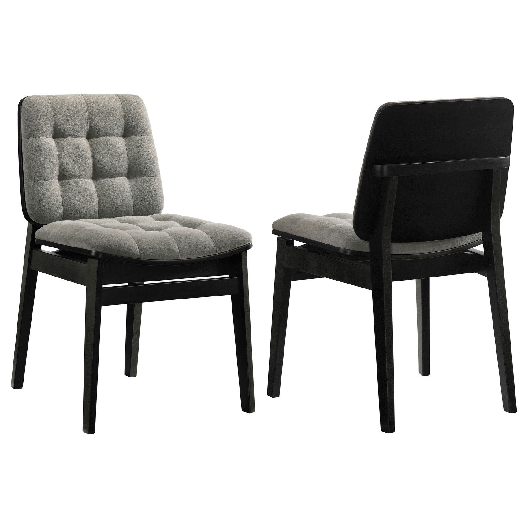 Redbridge Grey/Black Velvet Upholstered Side Chair (Set of 2) - Ornate Home