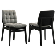 Redbridge Grey/Black Velvet Upholstered Side Chair (Set of 2) - Ornate Home