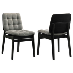 Redbridge Grey/Black Velvet Upholstered Side Chair (Set of 2) - Ornate Home