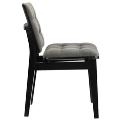 Redbridge Grey/Black Velvet Upholstered Side Chair (Set of 2) - Ornate Home