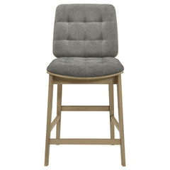 Redbridge Grey/Natural Oak Velvet Upholstered Counter Chair (Set of 2) - Ornate Home