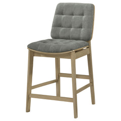 Redbridge Grey/Natural Oak Velvet Upholstered Counter Chair (Set of 2) - Ornate Home