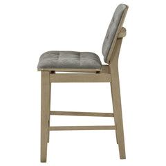 Redbridge Grey/Natural Oak Velvet Upholstered Counter Chair (Set of 2) - Ornate Home