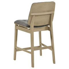 Redbridge Grey/Natural Oak Velvet Upholstered Counter Chair (Set of 2) - Ornate Home