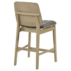 Redbridge Grey/Natural Oak Velvet Upholstered Counter Chair (Set of 2) - Ornate Home