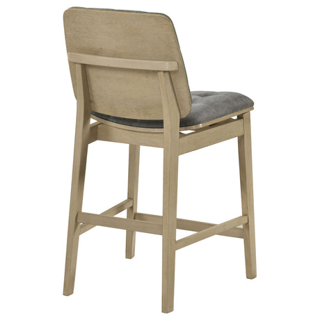 Redbridge Grey/Natural Oak Velvet Upholstered Counter Chair (Set of 2) - Ornate Home