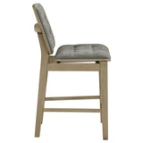 Redbridge Grey/Natural Oak Velvet Upholstered Counter Chair (Set of 2) - Ornate Home