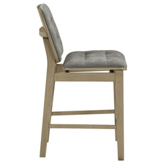 Redbridge Grey/Natural Oak Velvet Upholstered Counter Chair (Set of 2) - Ornate Home