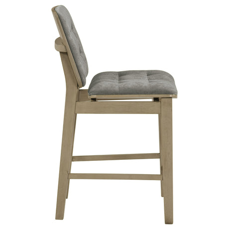 Redbridge Grey/Natural Oak Velvet Upholstered Counter Chair (Set of 2) - Ornate Home