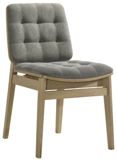 Redbridge Grey/Natural Oak Velvet Upholstered Side Chair (Set of 2) - Ornate Home