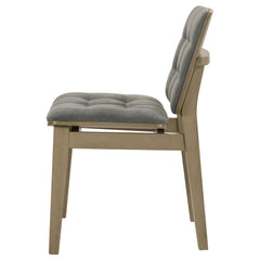 Redbridge Grey/Natural Oak Velvet Upholstered Side Chair (Set of 2) - Ornate Home