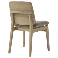Redbridge Grey/Natural Oak Velvet Upholstered Side Chair (Set of 2) - Ornate Home