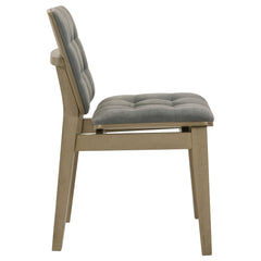 Redbridge Grey/Natural Oak Velvet Upholstered Side Chair (Set of 2) - Ornate Home