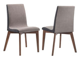 Redbridge Grey & Natural Walnut Side Chairs (Set of 2) - Ornate Home