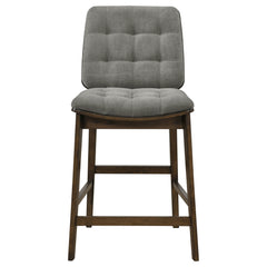 Redbridge Grey/Walnut Velvet Upholstered Counter Chair (Set of 2) - Ornate Home