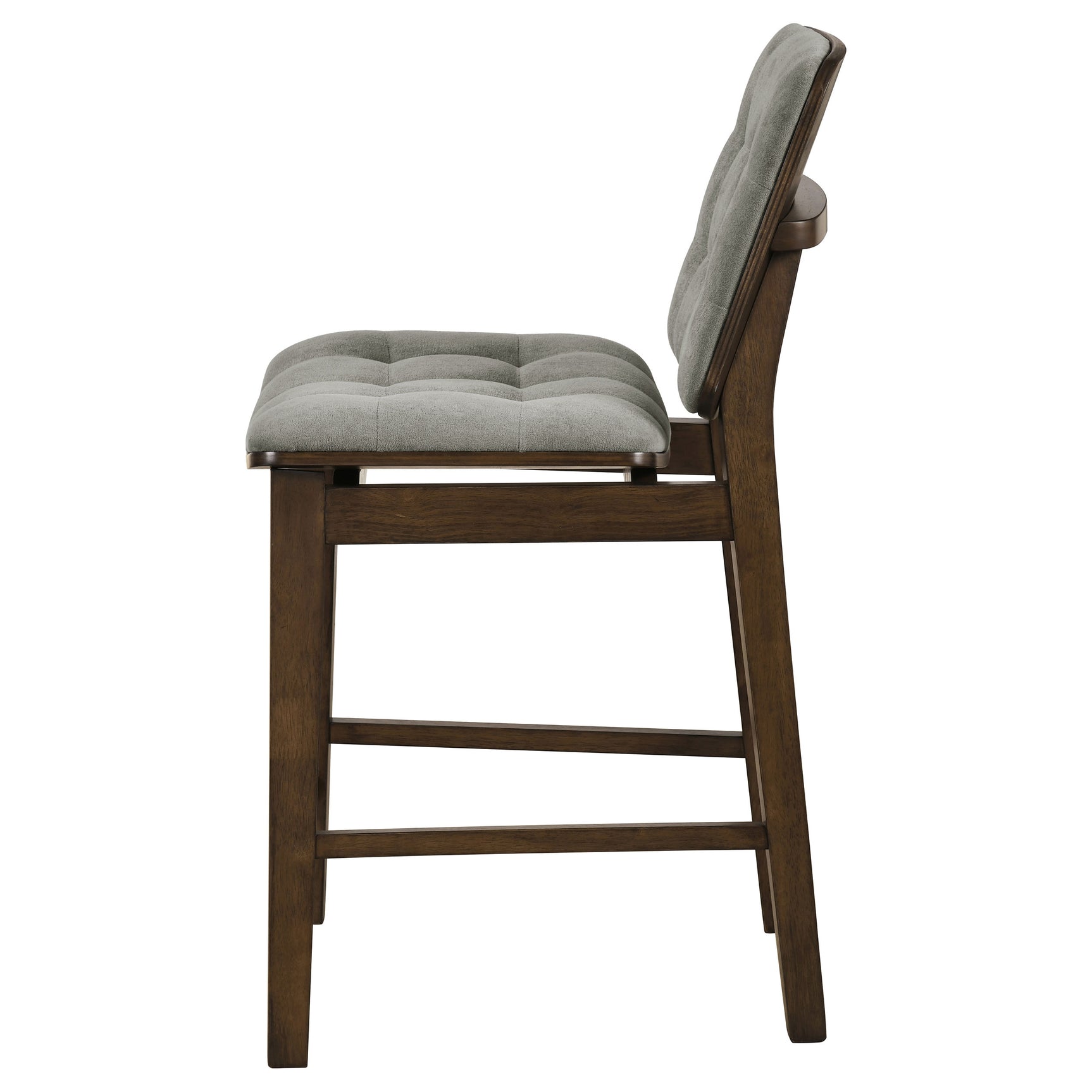 Redbridge Grey/Walnut Velvet Upholstered Counter Chair (Set of 2) - Ornate Home