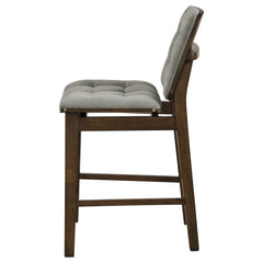 Redbridge Grey/Walnut Velvet Upholstered Counter Chair (Set of 2) - Ornate Home