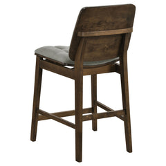 Redbridge Grey/Walnut Velvet Upholstered Counter Chair (Set of 2) - Ornate Home