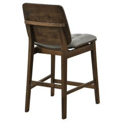 Redbridge Grey/Walnut Velvet Upholstered Counter Chair (Set of 2) - Ornate Home