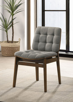 Redbridge Grey/Walnut Velvet Upholstered Side Chair (Set of 2) - Ornate Home