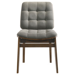 Redbridge Grey/Walnut Velvet Upholstered Side Chair (Set of 2) - Ornate Home
